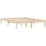 Solid pine wood bed frame 140x190 cm by vidaXL, Beds and slatted bases - Ref: Foro24-835742, Price: 108,42 €, Discount: %