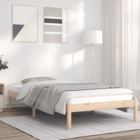 Solid pine wood bed frame 90x200 cm by vidaXL, Beds and slatted bases - Ref: Foro24-835745, Price: 78,64 €, Discount: %