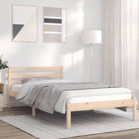 Solid pine wood bed frame 90x190 cm by vidaXL, Beds and slatted bases - Ref: Foro24-835811, Price: 93,99 €, Discount: %