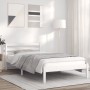 Estructura de cama madera maciza de pino blanco 90x190 cm de vidaXL, Camas y somieres - Ref: Foro24-835812, Precio: 111,65 €,...