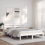 Estructura de cama madera maciza de pino blanco 120x190 cm de vidaXL, Camas y somieres - Ref: Foro24-835815, Precio: 151,78 €...