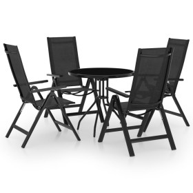 5-teiliges Gartenbistro-Set schwarz und anthrazit von vidaXL, Gartensets - Ref: Foro24-3070658, Preis: 348,92 €, Rabatt: %