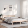 Solid pine wood bed frame 135x190 cm by vidaXL, Beds and slatted bases - Ref: Foro24-835817, Price: 133,49 €, Discount: %