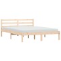 Solid pine wood bed frame 135x190 cm by vidaXL, Beds and slatted bases - Ref: Foro24-835817, Price: 133,49 €, Discount: %