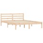 Solid pine wood bed frame 135x190 cm by vidaXL, Beds and slatted bases - Ref: Foro24-835817, Price: 133,49 €, Discount: %