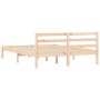 Solid pine wood bed frame 135x190 cm by vidaXL, Beds and slatted bases - Ref: Foro24-835817, Price: 133,49 €, Discount: %