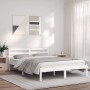 Estructura de cama madera maciza de pino blanco 135x190 cm de vidaXL, Camas y somieres - Ref: Foro24-835818, Precio: 158,05 €...