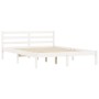 Estructura de cama madera maciza de pino blanco 135x190 cm de vidaXL, Camas y somieres - Ref: Foro24-835818, Precio: 158,05 €...