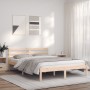 Solid pine wood bed frame 140x190 cm by vidaXL, Beds and slatted bases - Ref: Foro24-835820, Price: 136,25 €, Discount: %