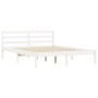 Estructura de cama de madera maciza de pino blanco 140x190 cm de vidaXL, Camas y somieres - Ref: Foro24-835821, Precio: 162,3...