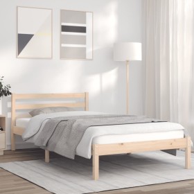 Estructura de cama madera maciza de pino 90x200 cm de vidaXL, Camas y somieres - Ref: Foro24-835823, Precio: 96,99 €, Descuen...