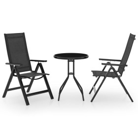 Garten-Bistro-Set 3-teilig schwarz und anthrazit von vidaXL, Gartensets - Ref: Foro24-3070654, Preis: 193,64 €, Rabatt: %