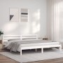 Estructura de cama madera maciza de pino blanco 180x200 cm de vidaXL, Camas y somieres - Ref: Foro24-835842, Precio: 182,52 €...