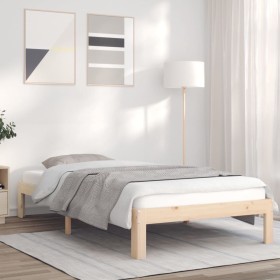 Solid pine wood bed frame 75x190 cm by vidaXL, Beds and slatted bases - Ref: Foro24-835847, Price: 80,99 €, Discount: %