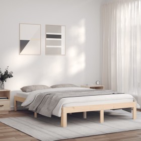 Solid pine wood bed frame 120x190 cm by vidaXL, Beds and slatted bases - Ref: Foro24-835853, Price: 111,28 €, Discount: %