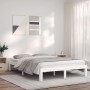 Solid white pine wood bed frame 135x190 cm by vidaXL, Beds and slatted bases - Ref: Foro24-835857, Price: 138,93 €, Discount: %