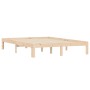 Solid pine wood bed frame 140x190 cm by vidaXL, Beds and slatted bases - Ref: Foro24-835859, Price: 118,74 €, Discount: %