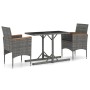 Juego de comedor para jardín 3 piezas gris de vidaXL, Conjuntos de jardín - Ref: Foro24-3072474, Precio: 202,99 €, Descuento: %