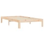 Solid pine wood bed frame 90x190 cm by vidaXL, Beds and slatted bases - Ref: Foro24-835850, Price: 83,43 €, Discount: %