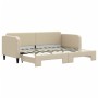 Trundle sofa bed cream fabric 80x200 cm by vidaXL, Beds and slatted bases - Ref: Foro24-3196815, Price: 266,03 €, Discount: %