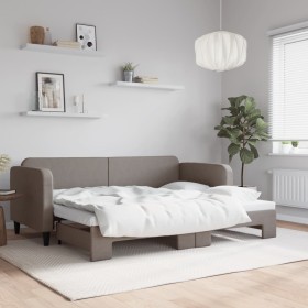 Trundle sofa bed taupe gray fabric 80x200 cm by vidaXL, Beds and slatted bases - Ref: Foro24-3196814, Price: 266,39 €, Discou...