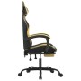 Silla gaming con reposapiés cuero sintético negro dorado de vidaXL, Sillones para videojuegos - Ref: Foro24-3143832, Precio: ...