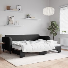 Trundle sofa bed with black fabric mattress 80x200 cm by vidaXL, Beds and slatted bases - Ref: Foro24-3196831, Price: 397,22 ...