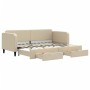 Sofá cama nido con cajones tela color crema 80x200 cm de vidaXL, Camas y somieres - Ref: Foro24-3196851, Precio: 311,97 €, De...