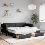 Trundle sofa bed with drawers black fabric 80x200 cm by vidaXL, Beds and slatted bases - Ref: Foro24-3196849, Price: 311,99 €...