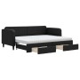 Sofá cama nido con cajones tela negro 80x200 cm de vidaXL, Camas y somieres - Ref: Foro24-3196867, Precio: 482,68 €, Descuent...