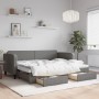 Trundle sofa bed with drawers dark gray fabric 80x200 cm by vidaXL, Beds and slatted bases - Ref: Foro24-3196848, Price: 323,...