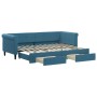 Trundle sofa bed with drawers blue velvet 80x200 cm by vidaXL, Beds and slatted bases - Ref: Foro24-3197811, Price: 329,62 €,...