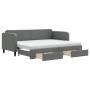 Sofá cama nido con cajones tela gris oscuro 80x200 cm de vidaXL, Camas y somieres - Ref: Foro24-3196866, Precio: 491,91 €, De...