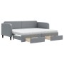 Trundle sofa bed with drawers light gray fabric 80x200 cm by vidaXL, Beds and slatted bases - Ref: Foro24-3196865, Price: 490...