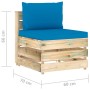 3-piece garden furniture set with green impregnated wood and cushions by vidaXL, Garden sets - Ref: Foro24-3074571, Price: 22...