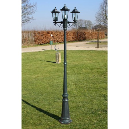 Farola de jardín 3 brazos aluminio verde oscuro/negro 215 cm de vidaXL, Iluminación de exterior - Ref: Foro24-40246, Precio: ...