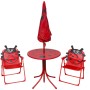 Set mesa y sillas de jardín infantil 3 pzas con sombrilla rojo de vidaXL, Conjuntos de jardín - Ref: Foro24-41842, Precio: 64...