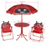 Set mesa y sillas de jardín infantil 3 pzas con sombrilla rojo de vidaXL, Conjuntos de jardín - Ref: Foro24-41842, Precio: 64...