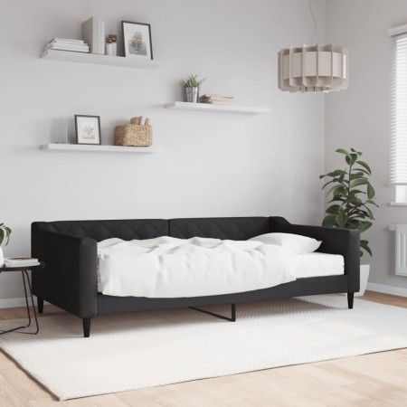 Sofa bed with black fabric mattress 100x200 cm by vidaXL, Beds and slatted bases - Ref: Foro24-3197415, Price: 369,82 €, Disc...