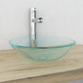 Lavabo vidrio templado transparente 42 cm de vidaXL, Lavabos - Ref: Foro24-142229, Precio: 47,06 €, Descuento: %