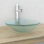 Tempered glass washbasin 42 cm frosted by vidaXL, Sinks - Ref: Foro24-142230, Price: 48,06 €, Discount: %