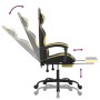 Silla gaming con reposapiés cuero sintético negro dorado de vidaXL, Sillones para videojuegos - Ref: Foro24-3143832, Precio: ...