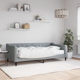 Sofa bed with light gray fabric mattress 90x190 cm by vidaXL, Beds and slatted bases - Ref: Foro24-3197418, Price: 334,14 €, ...