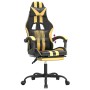 Gaming-Stuhl mit Fußstütze aus schwarzgoldenem Kunstleder von vidaXL, Gaming-Stühle - Ref: Foro24-3143832, Preis: 122,83 €, R...