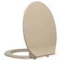 Toilettendeckel mit Soft-Close-Funktion, schnell lösbar, oval, beige von vidaXL, Toiletten- und Bidetsitze - Ref: Foro24-1458...