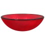 Rotes Waschbecken aus gehärtetem Glas, 42 x 14 cm von vidaXL, Sinkt - Ref: Foro24-345266, Preis: 62,48 €, Rabatt: %