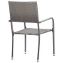 3-piece synthetic rattan garden dining set in gray color. by vidaXL, Garden sets - Ref: Foro24-3072488, Price: 211,23 €, Disc...