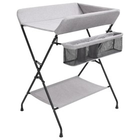 Hellgrauer Wickeltisch aus Eisen von vidaXL, Wickeltische für Babys - Ref: Foro24-10265, Preis: 80,99 €, Rabatt: %