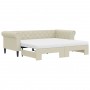 Trundle sofa bed with cream synthetic leather mattress 90x200 cm by vidaXL, Beds and slatted bases - Ref: Foro24-3197729, Pri...