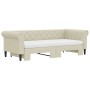 Trundle sofa bed with cream synthetic leather mattress 90x200 cm by vidaXL, Beds and slatted bases - Ref: Foro24-3197729, Pri...